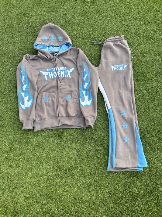 SHTRD PHX Satin Hoodie set (Grey)